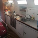 the Makeva sailing boat kitchen